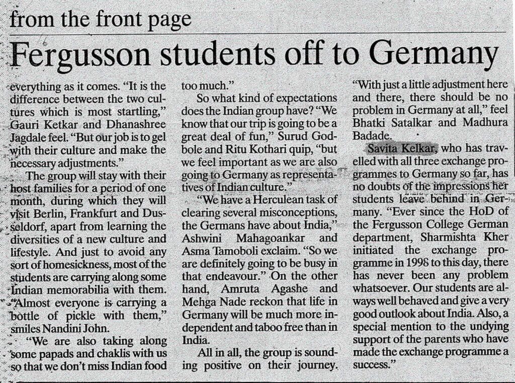 Fergusson students off to Germany